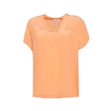 Barba - Peach Silk V-Neck Blouse - Größe 46 - orange Barba - Peach Silk V-Neck Blouse - Größe 46 - orange