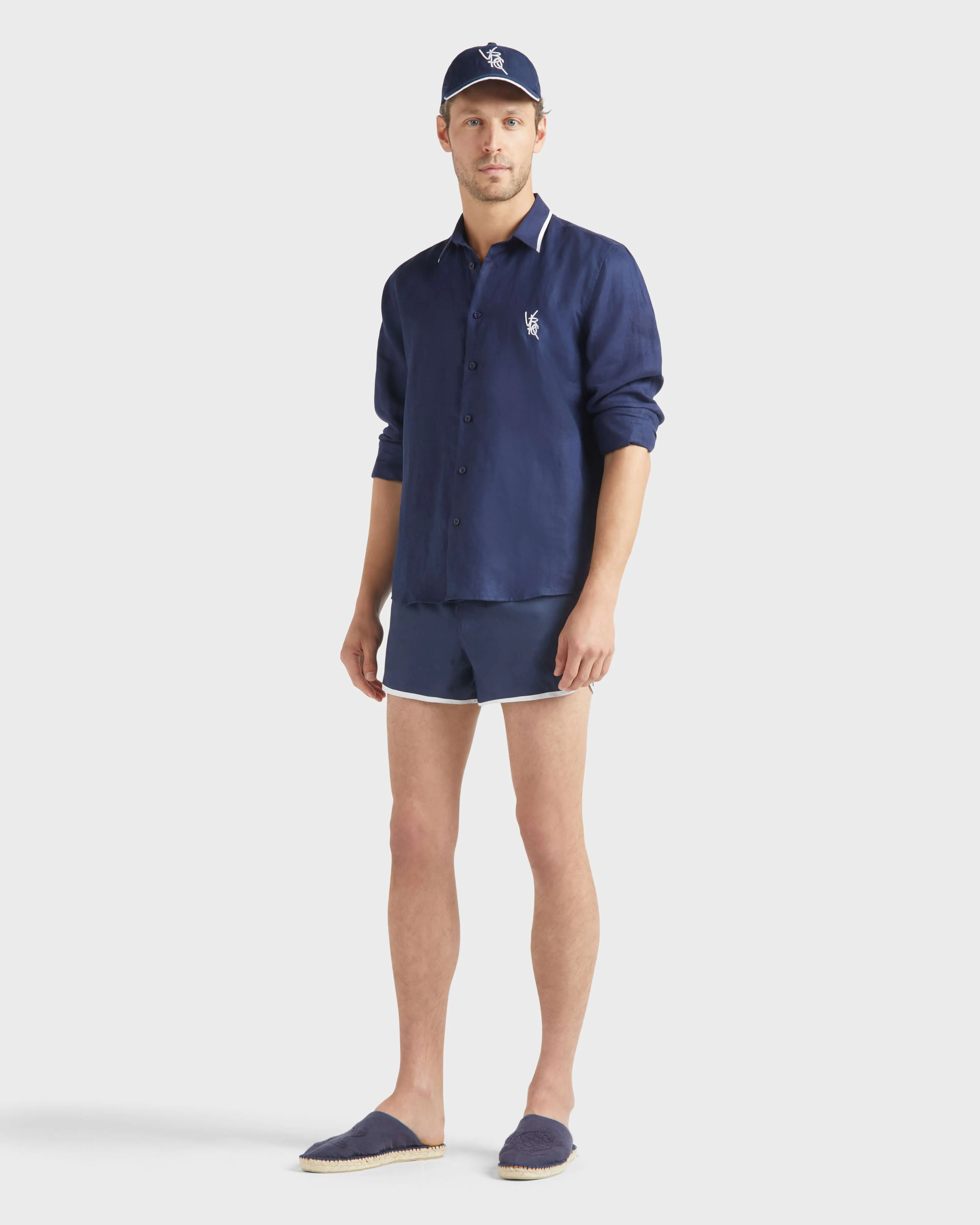 Vilebrequin - Ultraleichte Kurze Vbq Line Badeshorts Für Herren - Bademode - Meno - Blau - Größe L – Bild 5