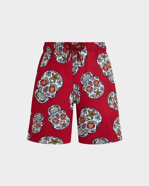 Vilebrequin - Badeshorts Für Jungen Día De Muertos - Bademode - Jim - Rot - Größe 8 Vilebrequin - Badeshorts Für Jungen Día De Muertos - Bademode - Jim - Rot - Größe 8