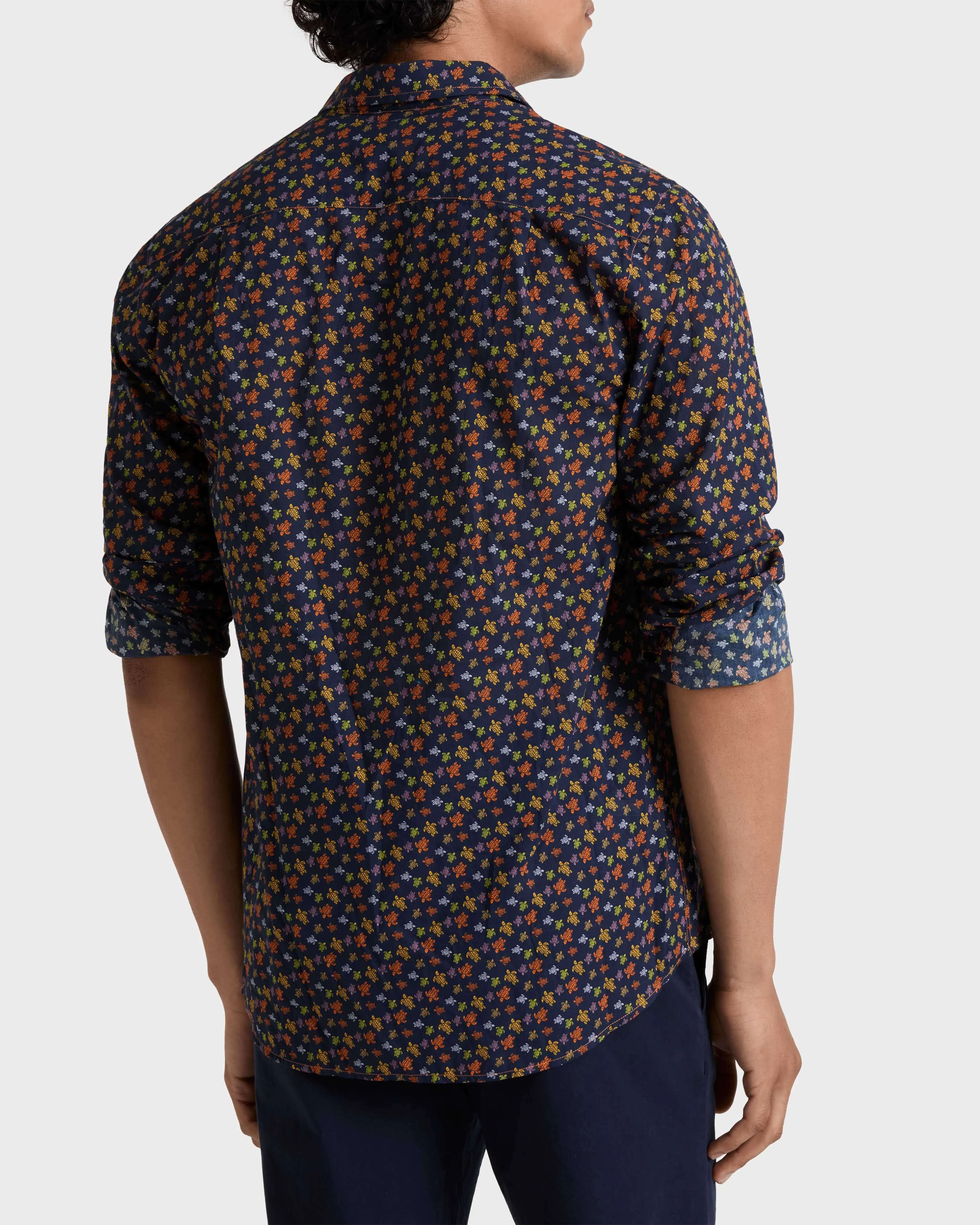 Vilebrequin - Micro Ronde Des Tortues Hemd Aus Baumwollvoile Für Herren - Hemd - Caracal - Orange - Größe L – Bild 4