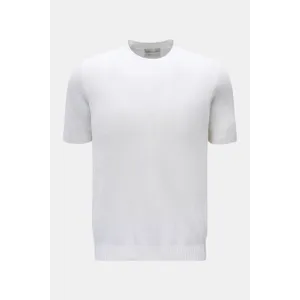 Settefili Cashmere - Herren - Kurzarm-Rundhalspullover %27Bouclé%27 weiß Settefili Cashmere - Herren - Kurzarm-Rundhalspullover %27Bouclé%27 weiß