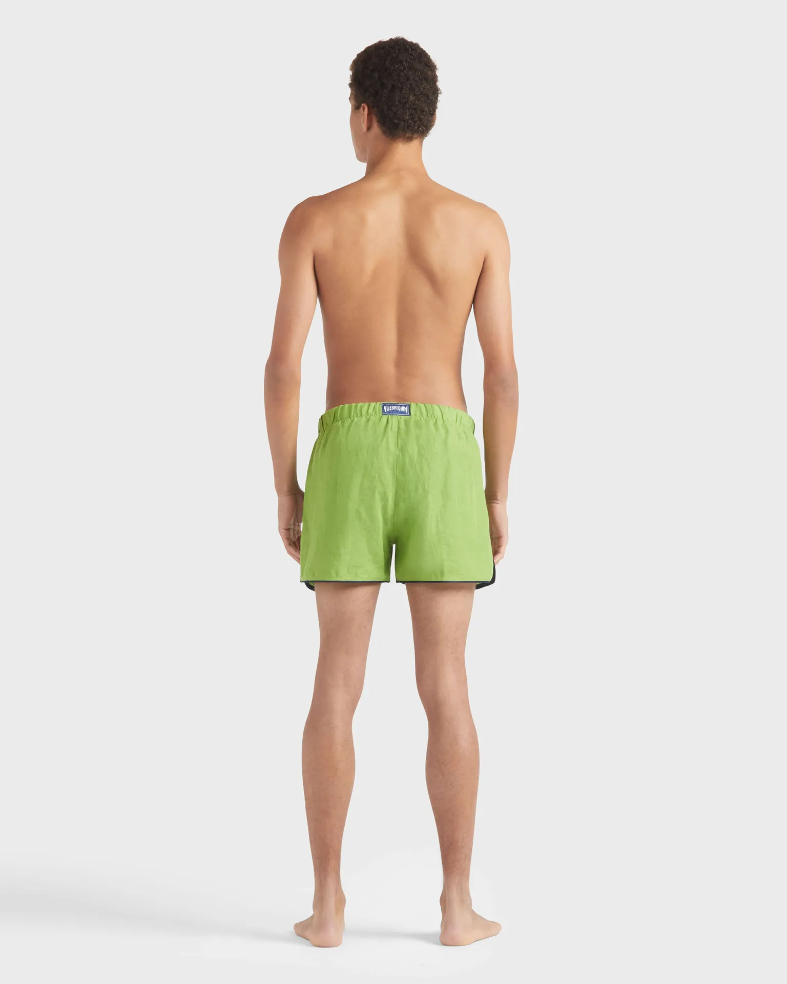 Vilebrequin - Solid Badeshorts Aus Leinen Für Herren - Bademode - Maurice - Grün - Größe M – Bild 4