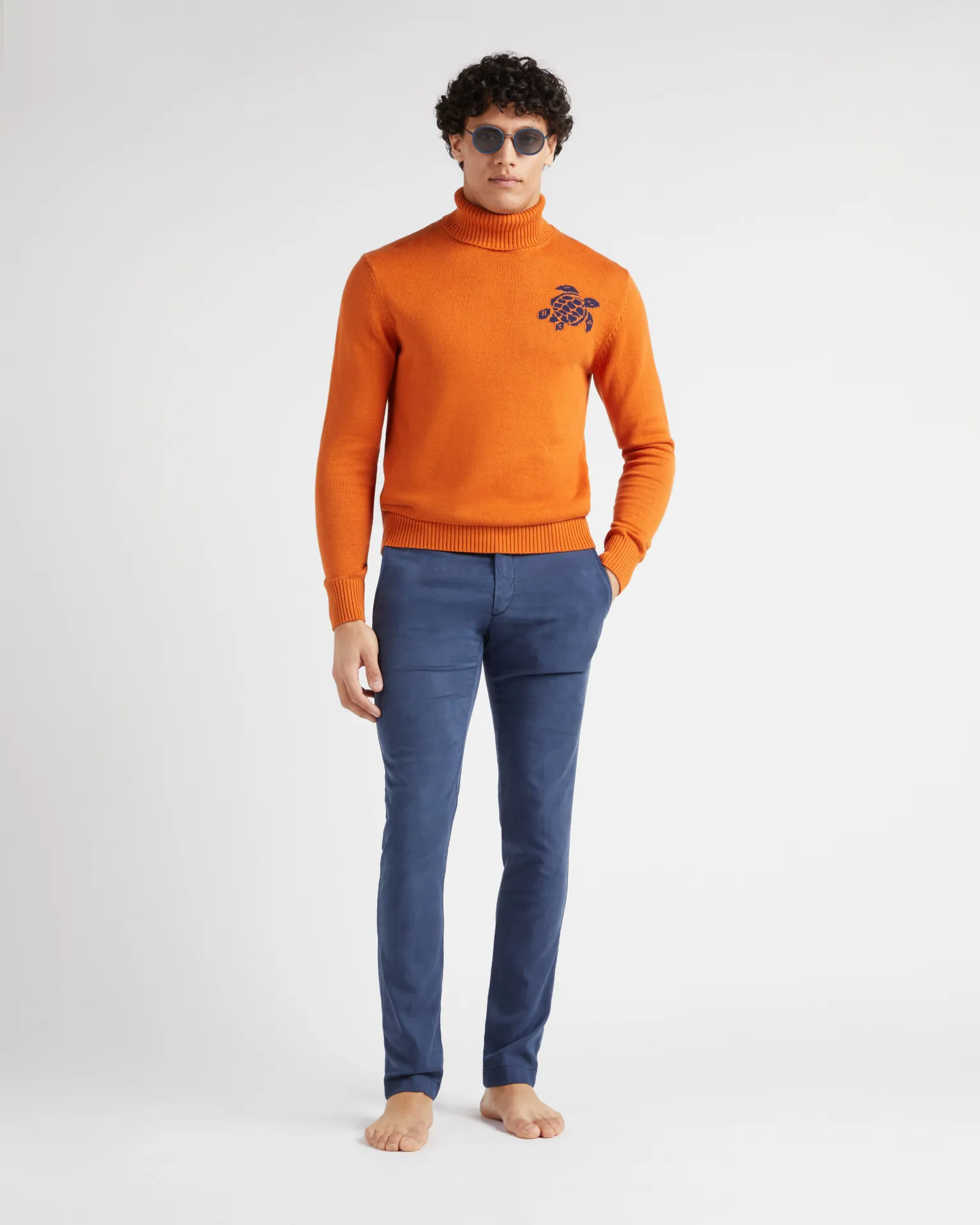 Vilebrequin - Turtle Rollkragenpullover Aus Baumwolle Und Kaschmir Für Herren - Pullover - Flegere - Marone - Größe L – Bild 5