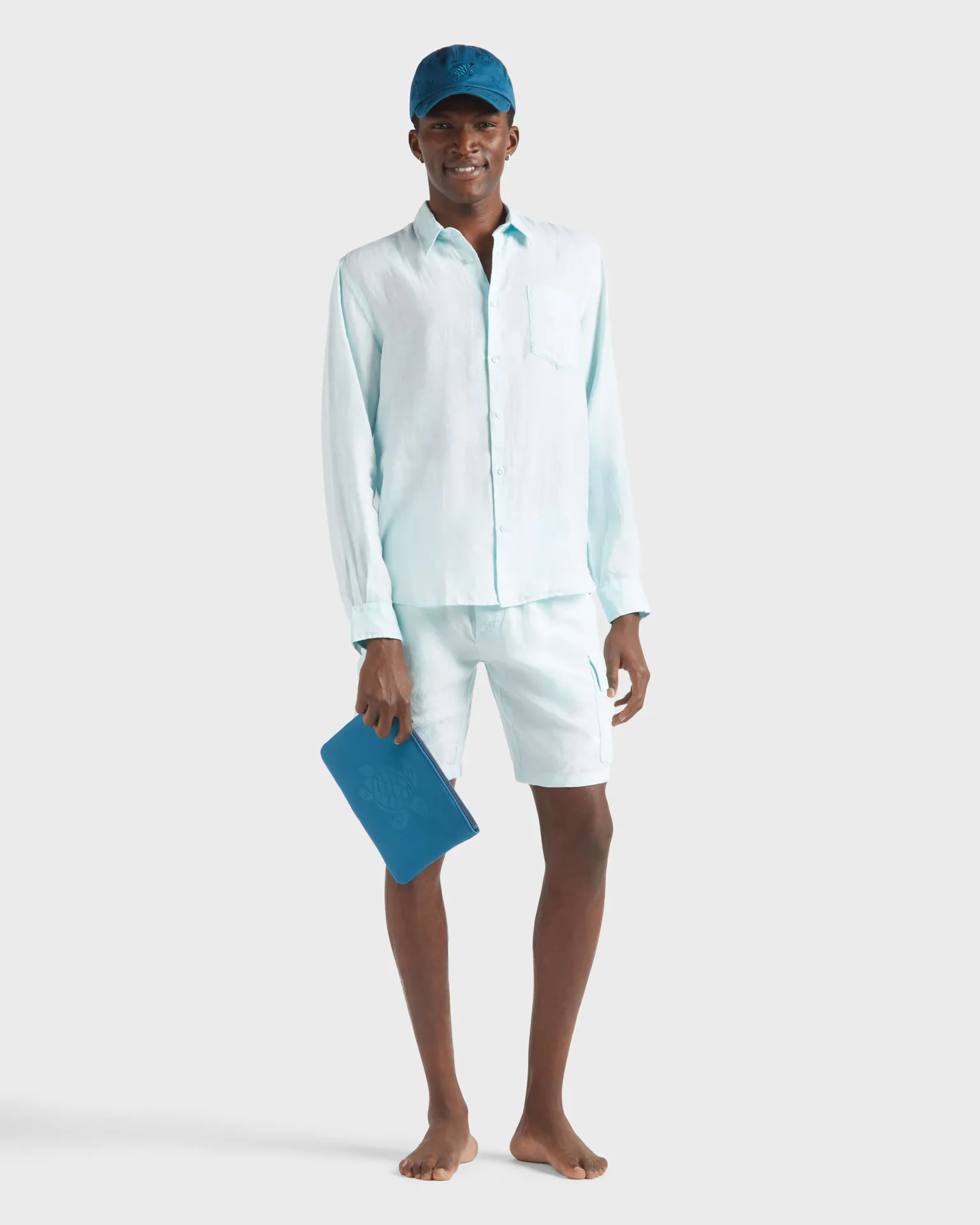 Vilebrequin - Natural Dye Leinenhemd Für Herren - Hemd - Caroubis - Blau - Größe S – Bild 5