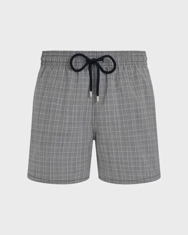 Vilebrequin - Prince Of Wales Check Badeshorts Aus Ultradünner Wolle Für Herren - Bademode - Moopea - Blau - Größe XXL Vilebrequin - Prince Of Wales Check Badeshorts Aus Ultradünner Wolle Für Herren - Bademode - Moopea - Blau - Größe XXL