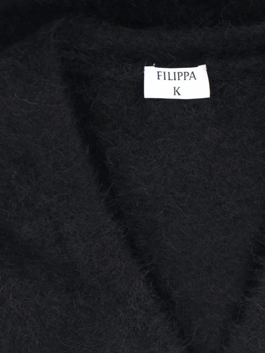 FILIPPA K - "Fluffy" Alpaca-Blend Cardigan – Black - Größe S - schwarz – Bild 2
