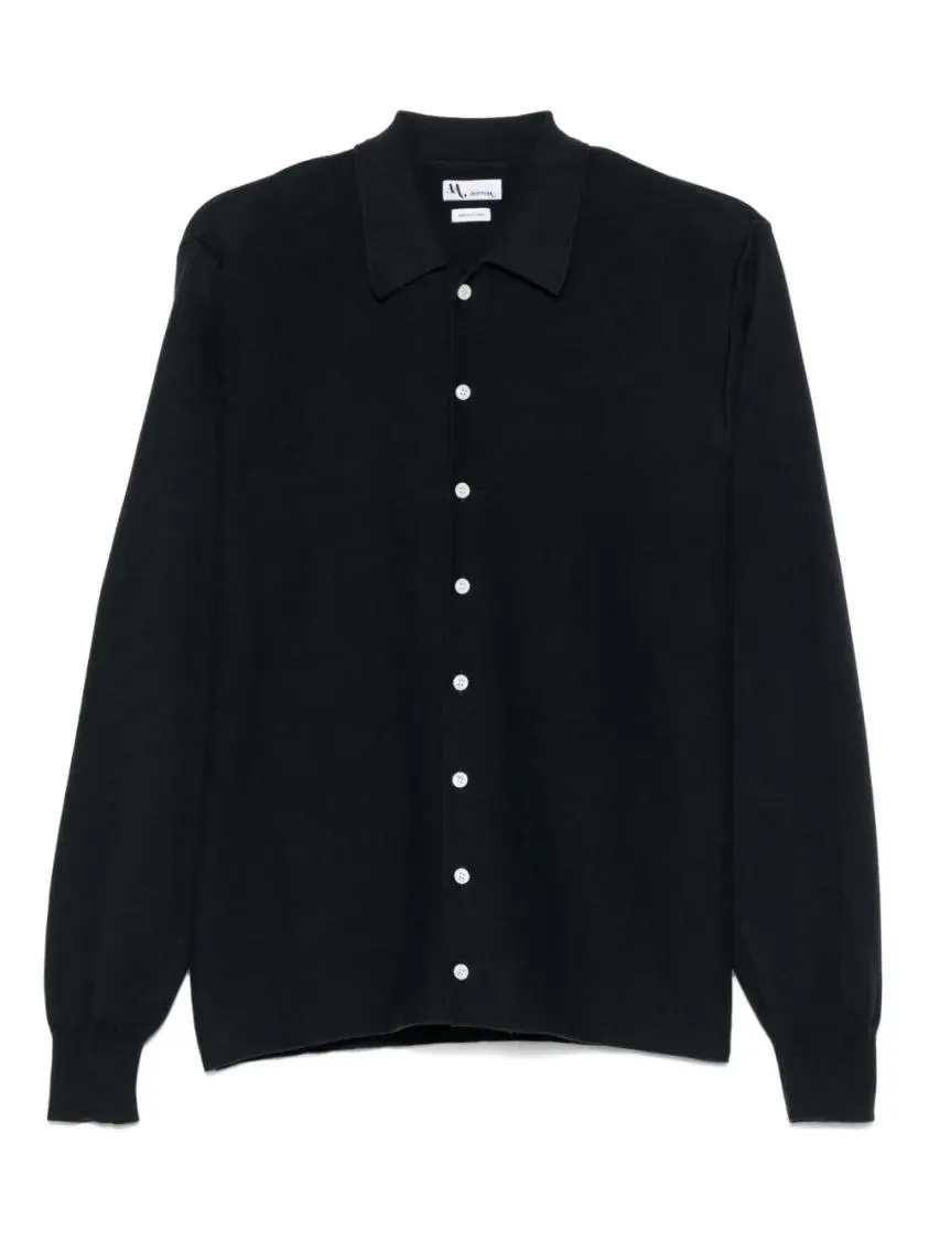 Doppiaa - Navy Blue Knitted Long Sleeve Shirt - Größe 50 - blau Doppiaa - Navy Blue Knitted Long Sleeve Shirt - Größe 50 - blau