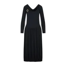 Lanvin - Black Ls Drape Midi Dress - Größe 36 - schwarz Lanvin - Black Ls Drape Midi Dress - Größe 36 - schwarz