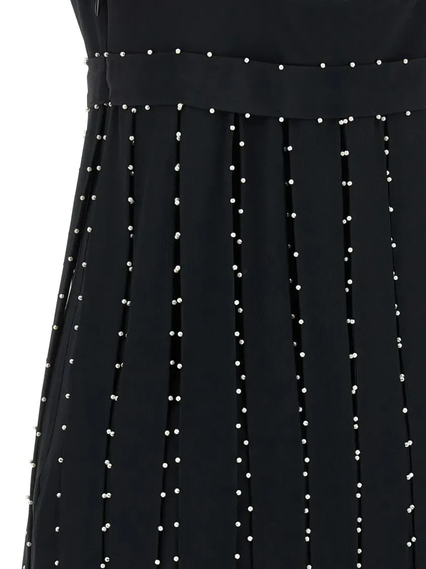 GIOVANNI BEDIN - Silk Blend Mini Dress With Pearl - Größe 40 - schwarz – Bild 2