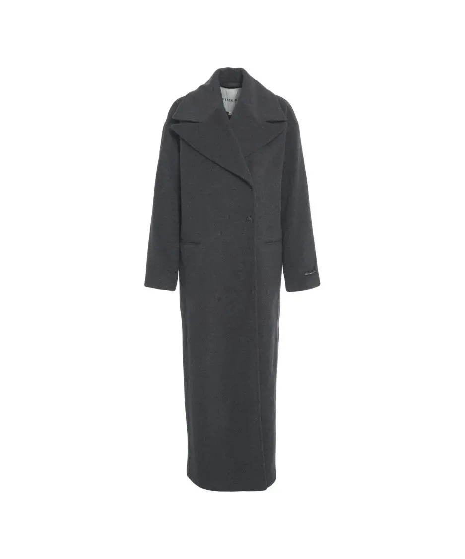 HERSKIND - Oversized Grey Coat With Wide Lapel Collar And Min - Größe 32 - grau HERSKIND - Oversized Grey Coat With Wide Lapel Collar And Min - Größe 32 - grau