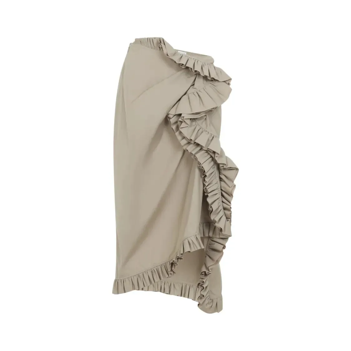 Dries Van Noten - Asymmetrical Nude Midi Skirt With Cascading Ruffle - Größe 40 - beige Dries Van Noten - Asymmetrical Nude Midi Skirt With Cascading Ruffle - Größe 40 - beige