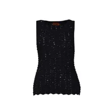 Missoni - Black Viscose Tank Top With Sequins - Größe 44 - schwarz Missoni - Black Viscose Tank Top With Sequins - Größe 44 - schwarz