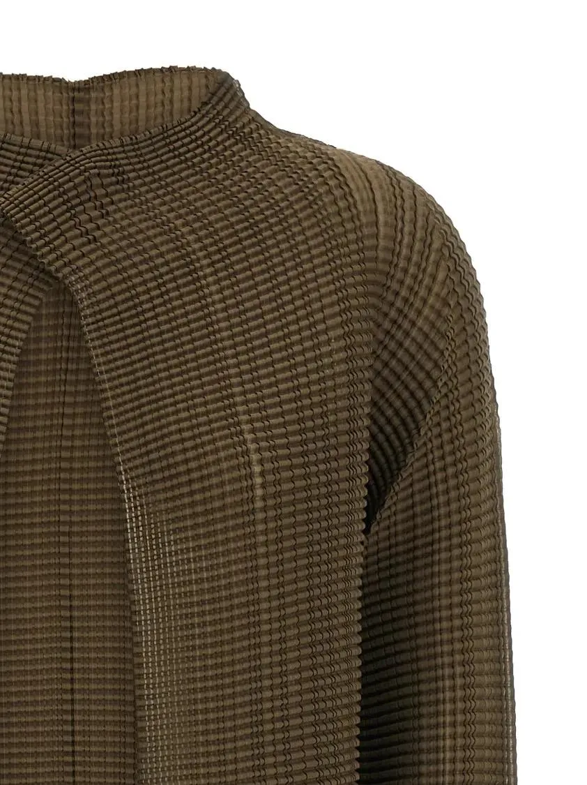 Issey Miyake - 'Wooly Pleats-58' Cardigan - Größe 2 - grün – Bild 3