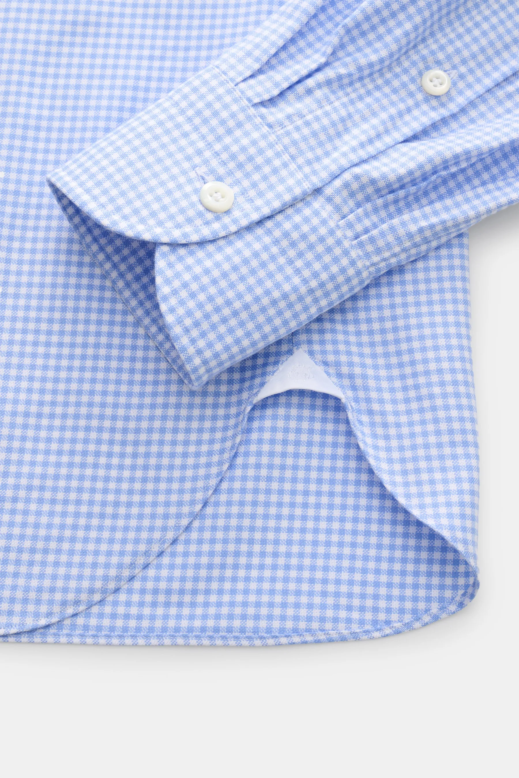 Giampaolo - Herren - Casual Hemd Haifisch-Kragen blau/weiß kariert – Bild 3