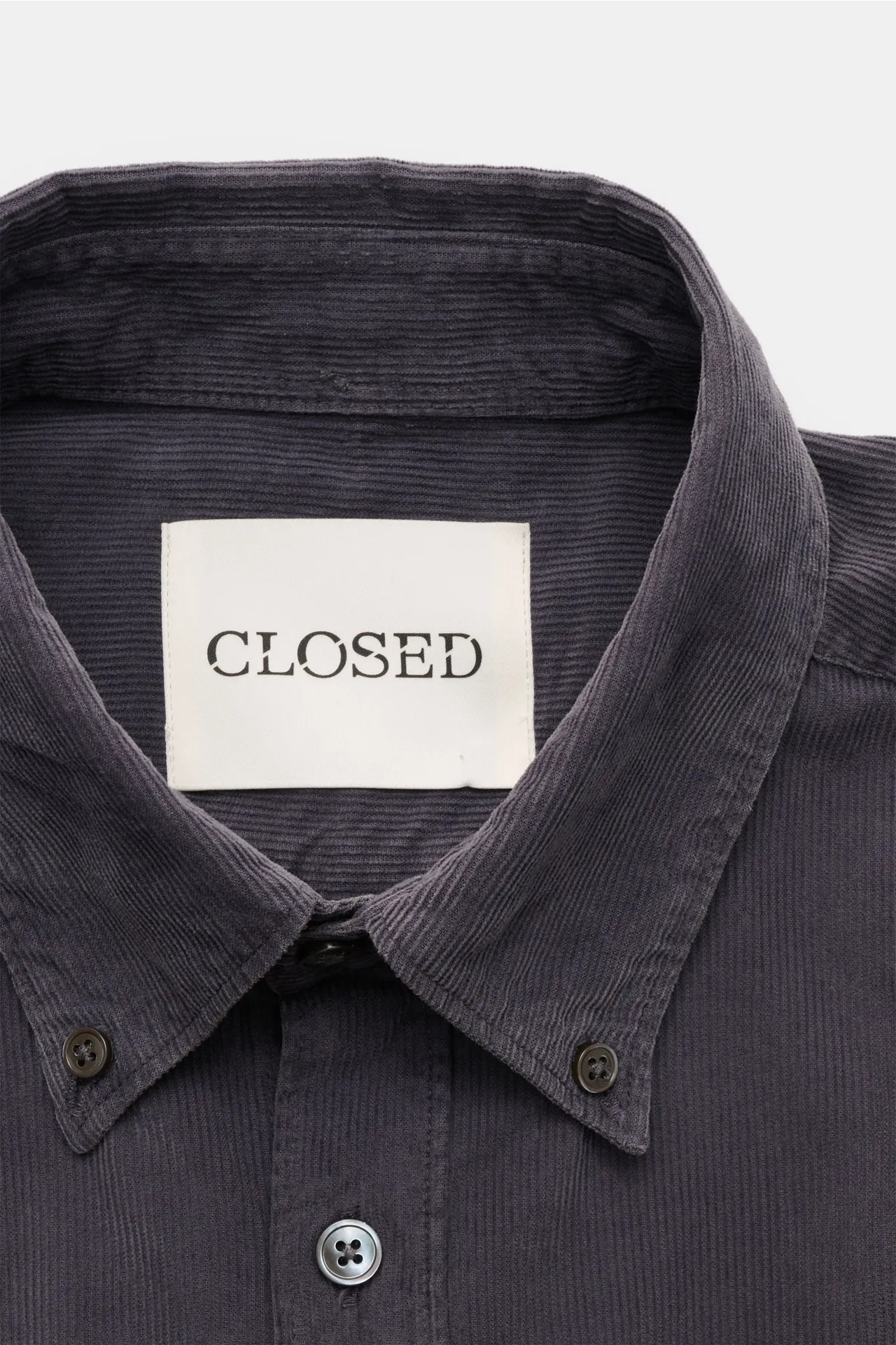 Closed - Herren - Cordhemd Button-Down-Kragen dunkelgrau – Bild 2