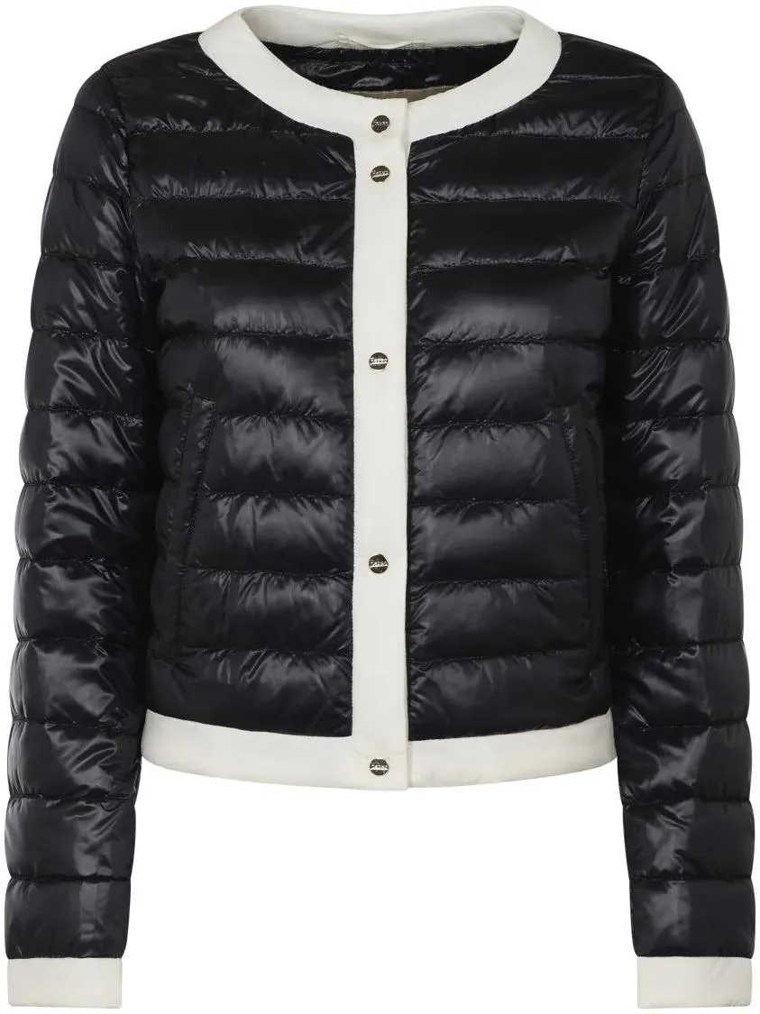 Herno - Cropped Quilted Jacket With Contrasting Trim - Größe 44 - schwarz Herno - Cropped Quilted Jacket With Contrasting Trim - Größe 44 - schwarz