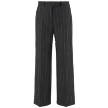 QL2 Quelledue - Theodora Wool And Cashmere Striped Pants - Größe 38 - grau QL2 Quelledue - Theodora Wool And Cashmere Striped Pants - Größe 38 - grau