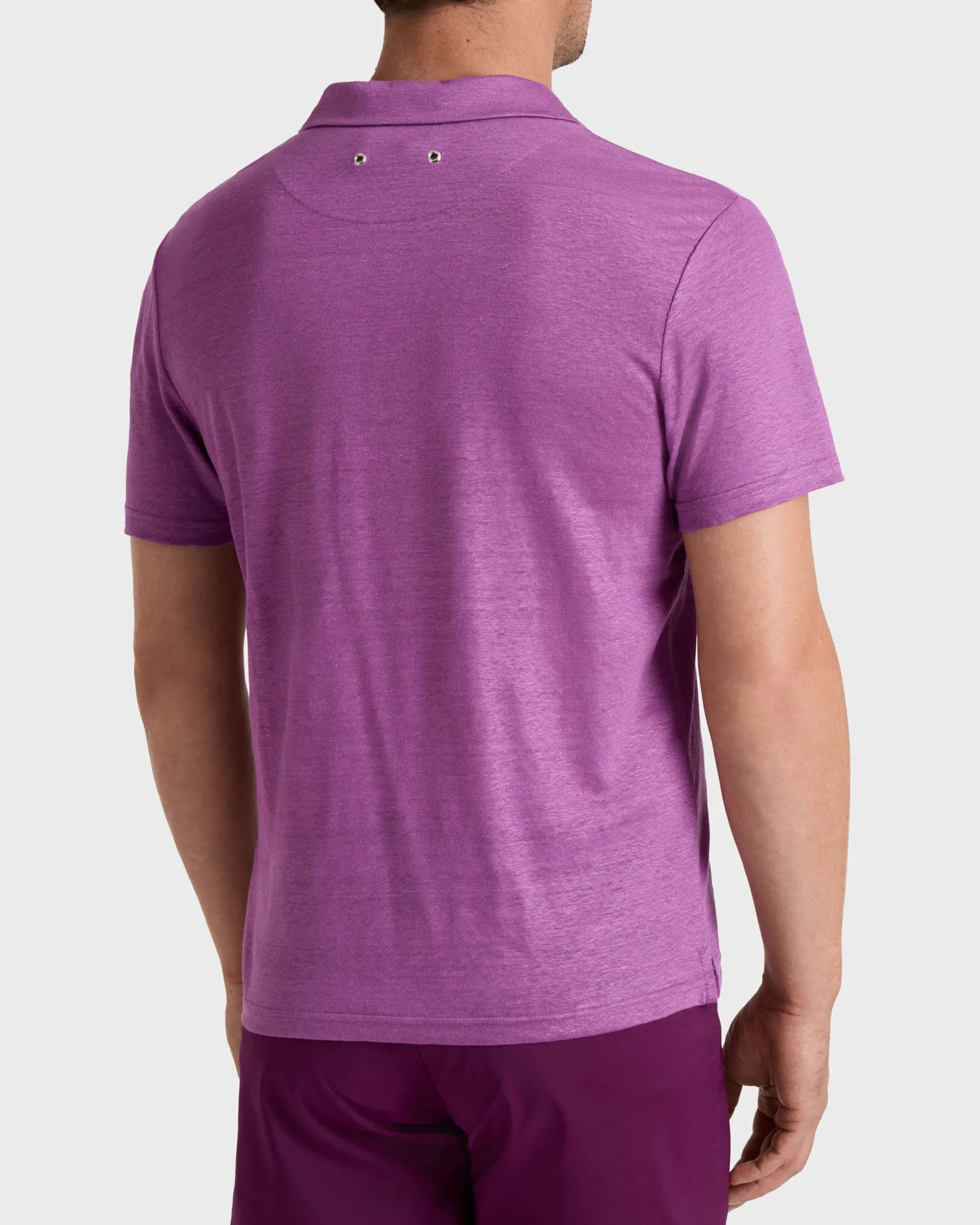 Vilebrequin - Einfarbiges Polohemd Aus Leinenjersey Für Herren - Polohemd - Pyramid - Violett - Größe XXL – Bild 4