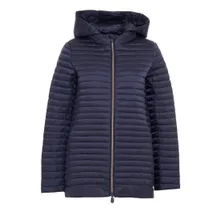 Save the Duck - Quilted Hooded Jacket With Full-Length Zipper - Größe 3 - blau Save the Duck - Quilted Hooded Jacket With Full-Length Zipper - Größe 3 - blau