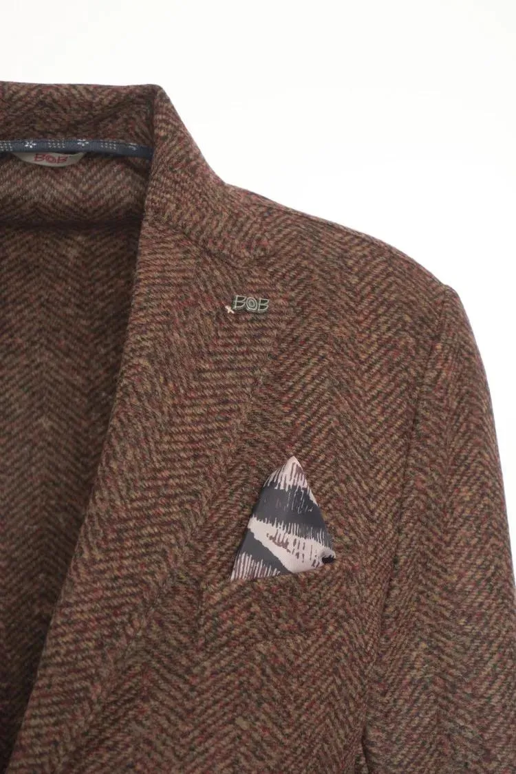 Bob - Houndstooth Pattern Blazer With Single-Button Clos - Größe 52 - grau – Bild 3