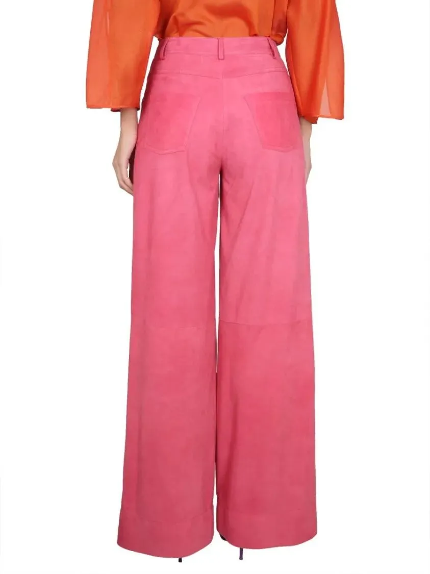 Alberta Ferretti - High-Waisted Wide Leg Pants - Größe 40 - rot – Bild 2