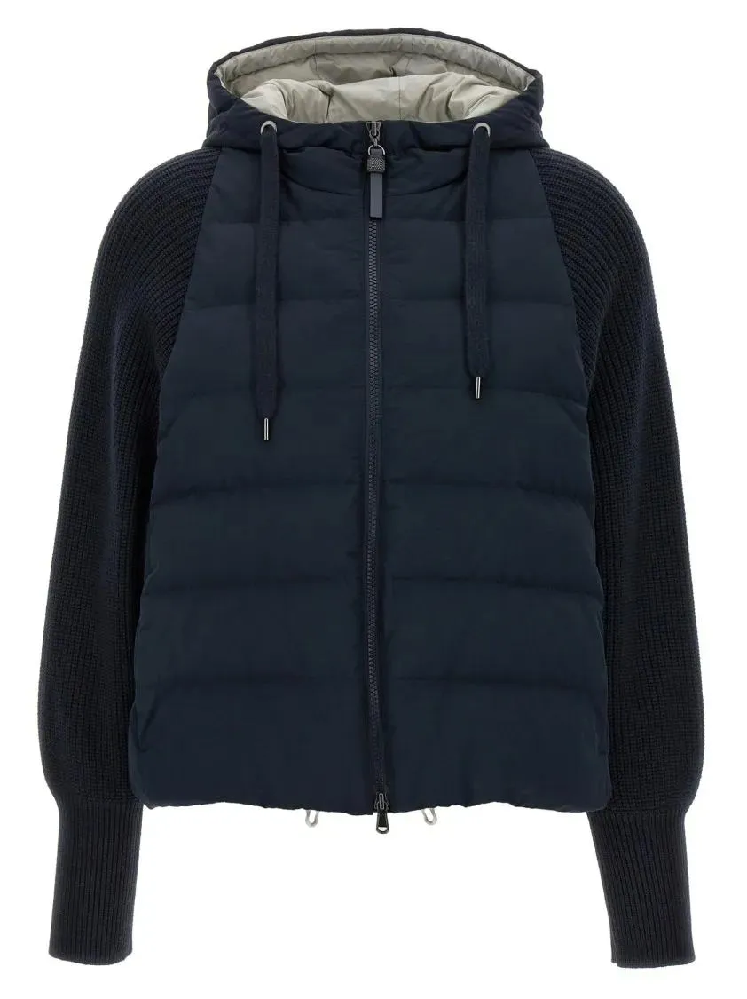 Brunello Cucinelli - Two-Material Puffer Jacket - Größe 44 - blau Brunello Cucinelli - Two-Material Puffer Jacket - Größe 44 - blau