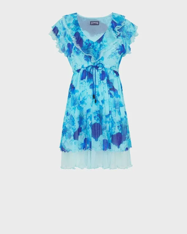 Vilebrequin - Kurzes Coral Reef Tüllkleid Für Damen - Kleid - Loula - Blau - Größe XL Vilebrequin - Kurzes Coral Reef Tüllkleid Für Damen - Kleid - Loula - Blau - Größe XL