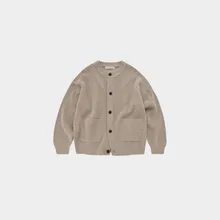 Heavy Wool Round Cardigan Oatmeal Heavy Wool Round Cardigan Oatmeal