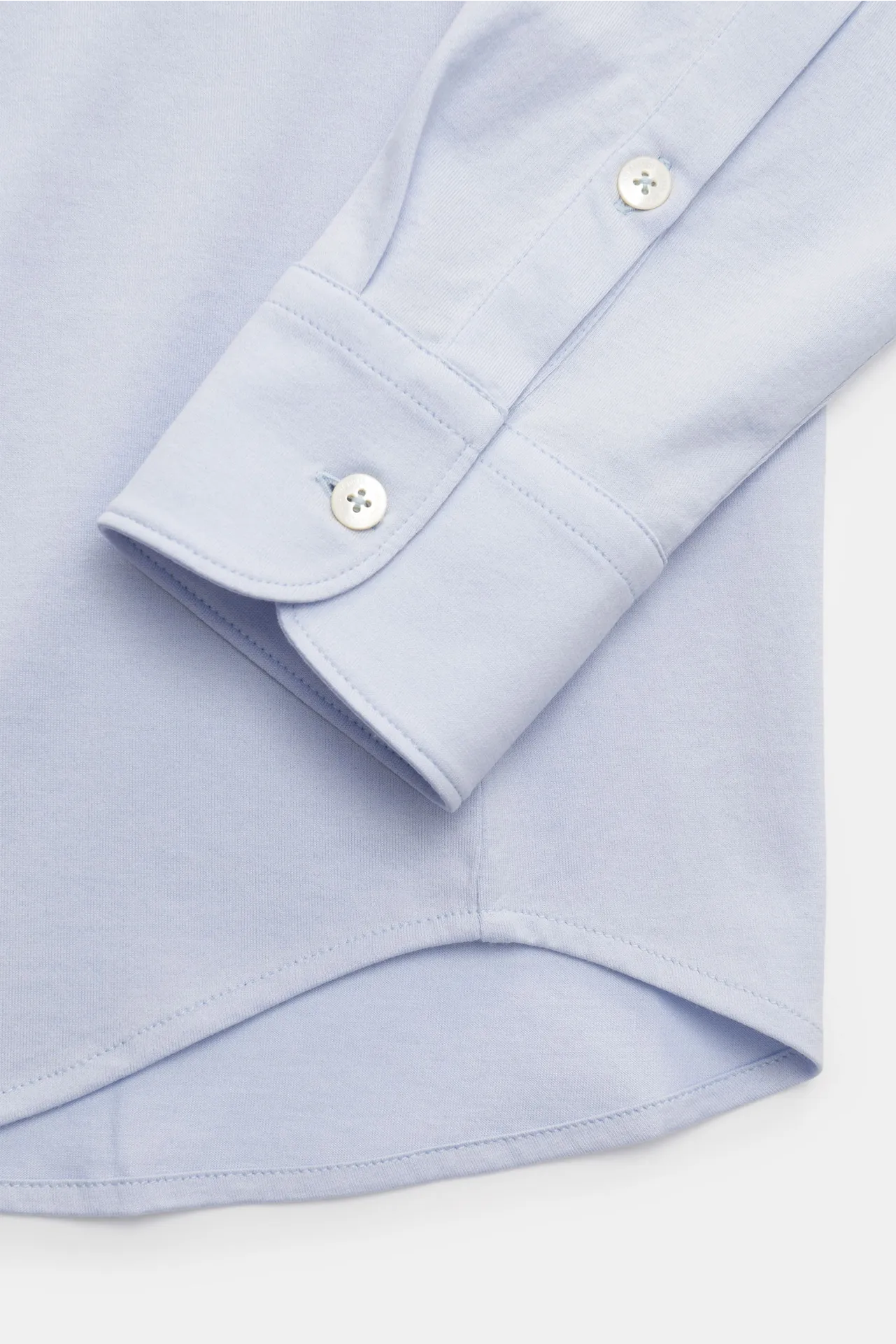 Stefan Brandt - Herren - Jersey-Hemd 'Otis' Haifisch-Kragen hellblau – Bild 3