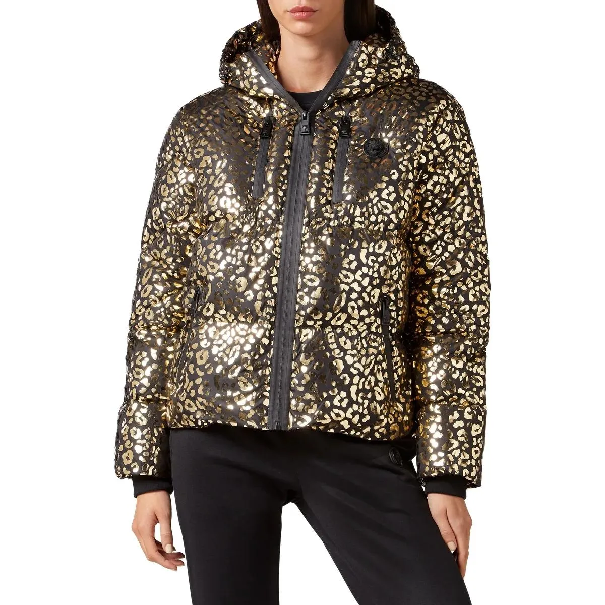 Plein Sport - Jacke Leopard - Größe S - goldfarben – Bild 4