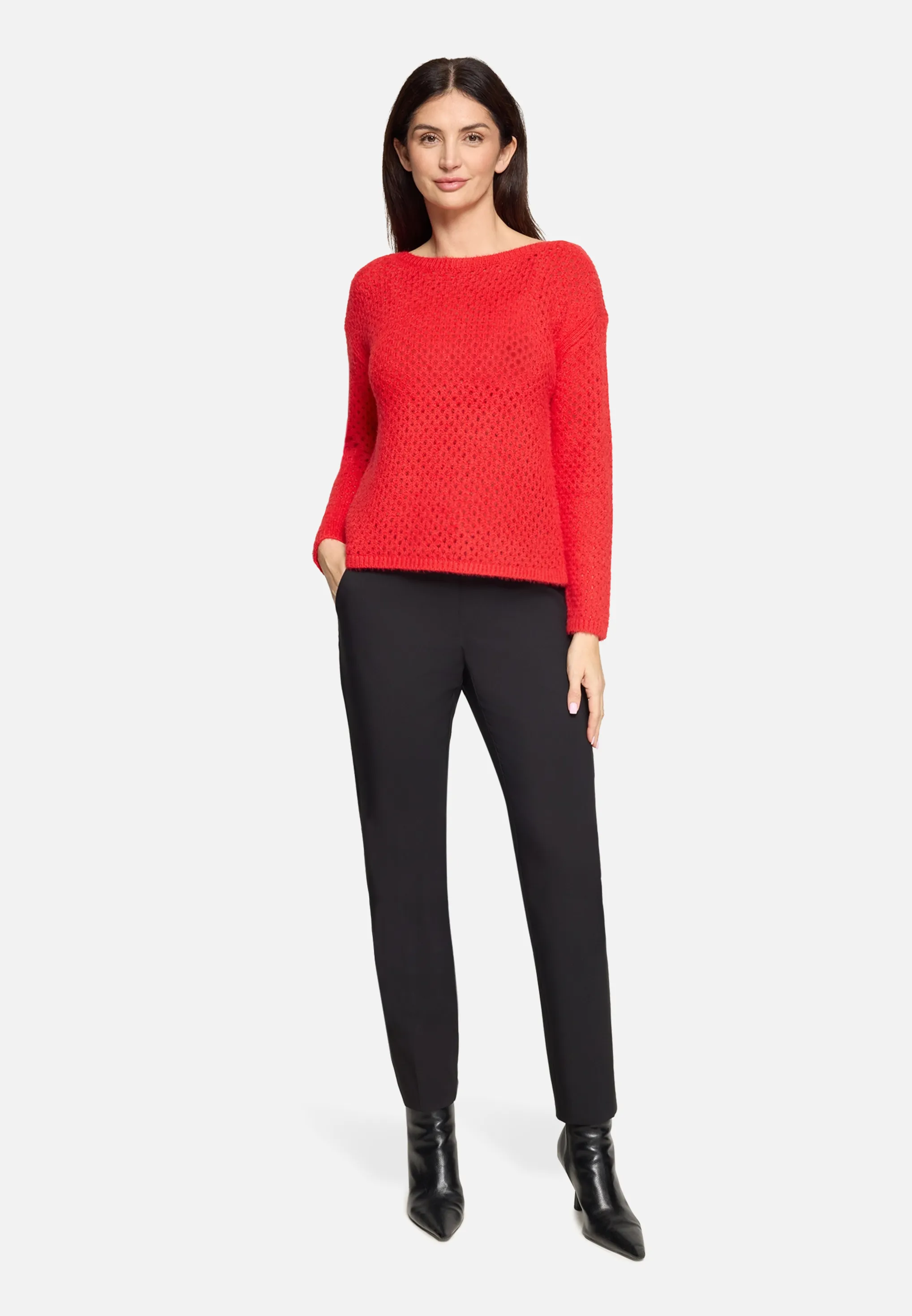 Lochstrick-Pullover langarm – Bild 2