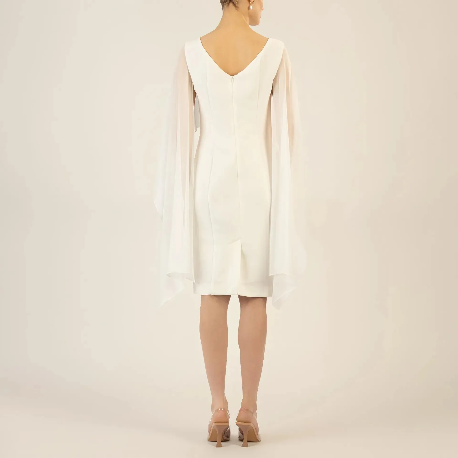 Apart - Kleid mit Chiffonstola - Größe 40 - creme – Bild 3