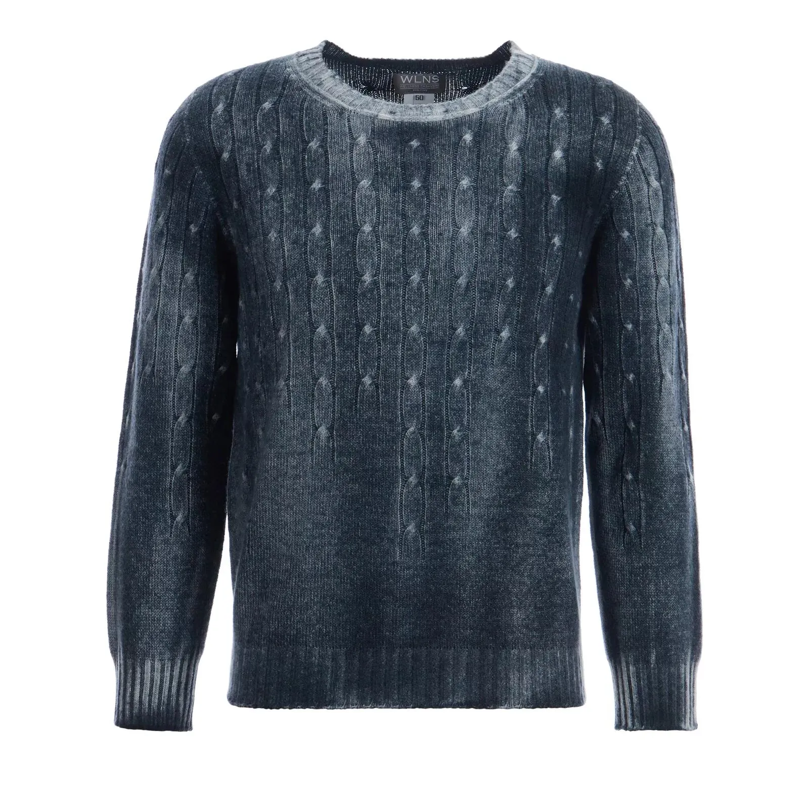 WLNS WELLNESS CASHMERE - CREWNECK Zopf Pullover - Größe 48 - grau WLNS WELLNESS CASHMERE - CREWNECK Zopf Pullover - Größe 48 - grau