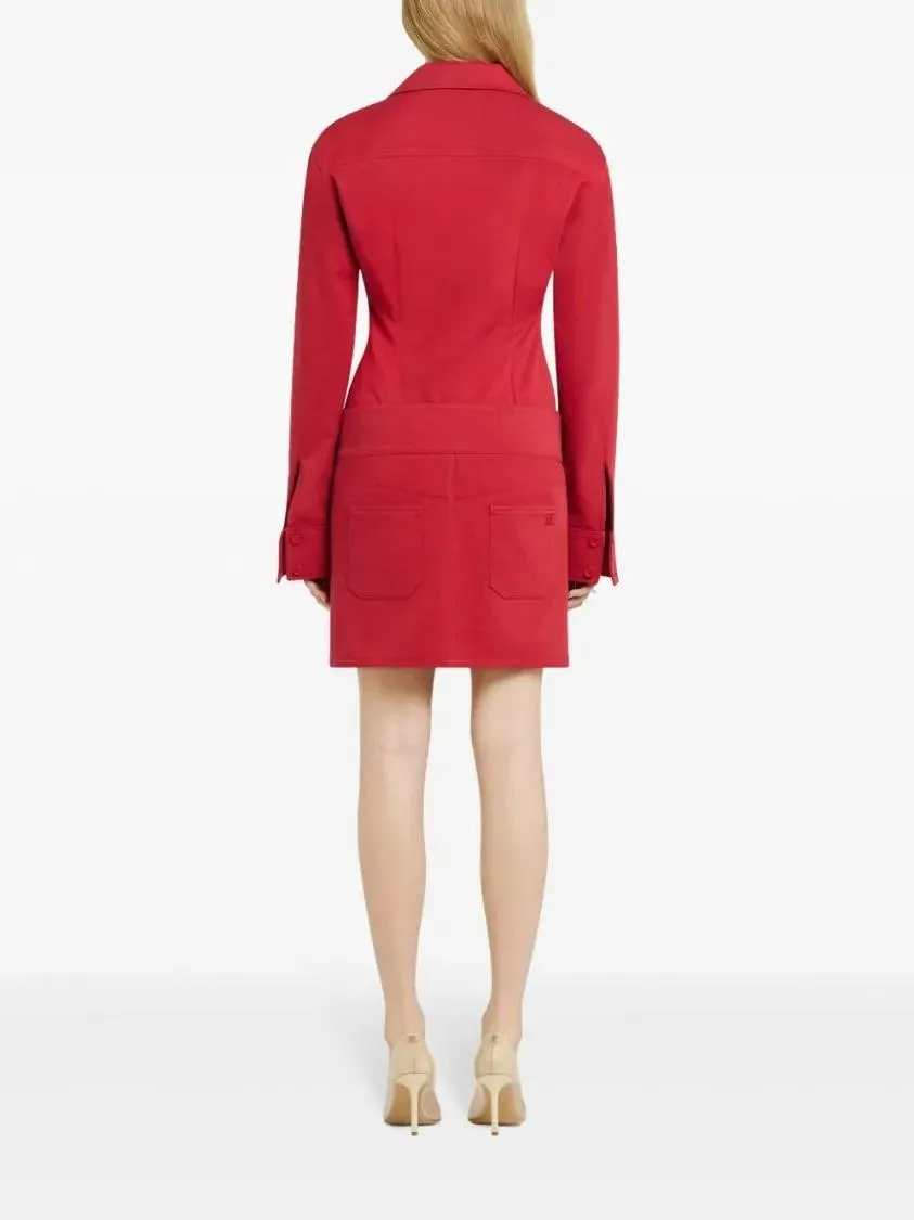 Courrèges - Belted Mini Skirt With Concealed Front Fastening - Größe 38 - rot – Bild 3