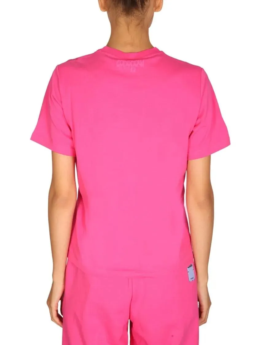 McQ - Subtle Logo T-Shirt With Round Neckline - Größe M - pink – Bild 3