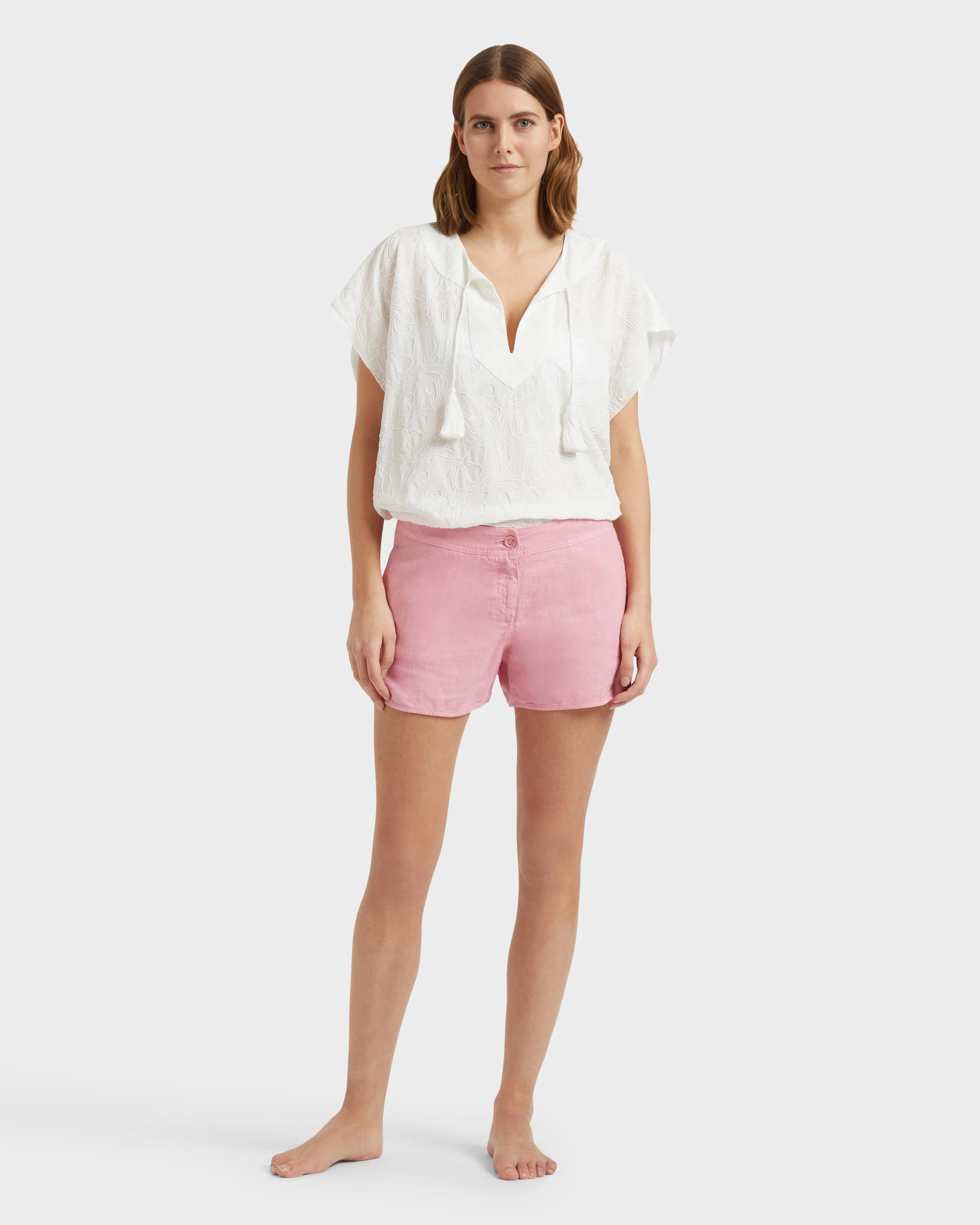 Vilebrequin - Bermudashorts Aus Leinen Für Damen - Bermuda - Loise - Rosa - Größe XS – Bild 3