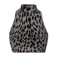 Ssheena - Collar Cropped Top - Größe L - grau Ssheena - Collar Cropped Top - Größe L - grau