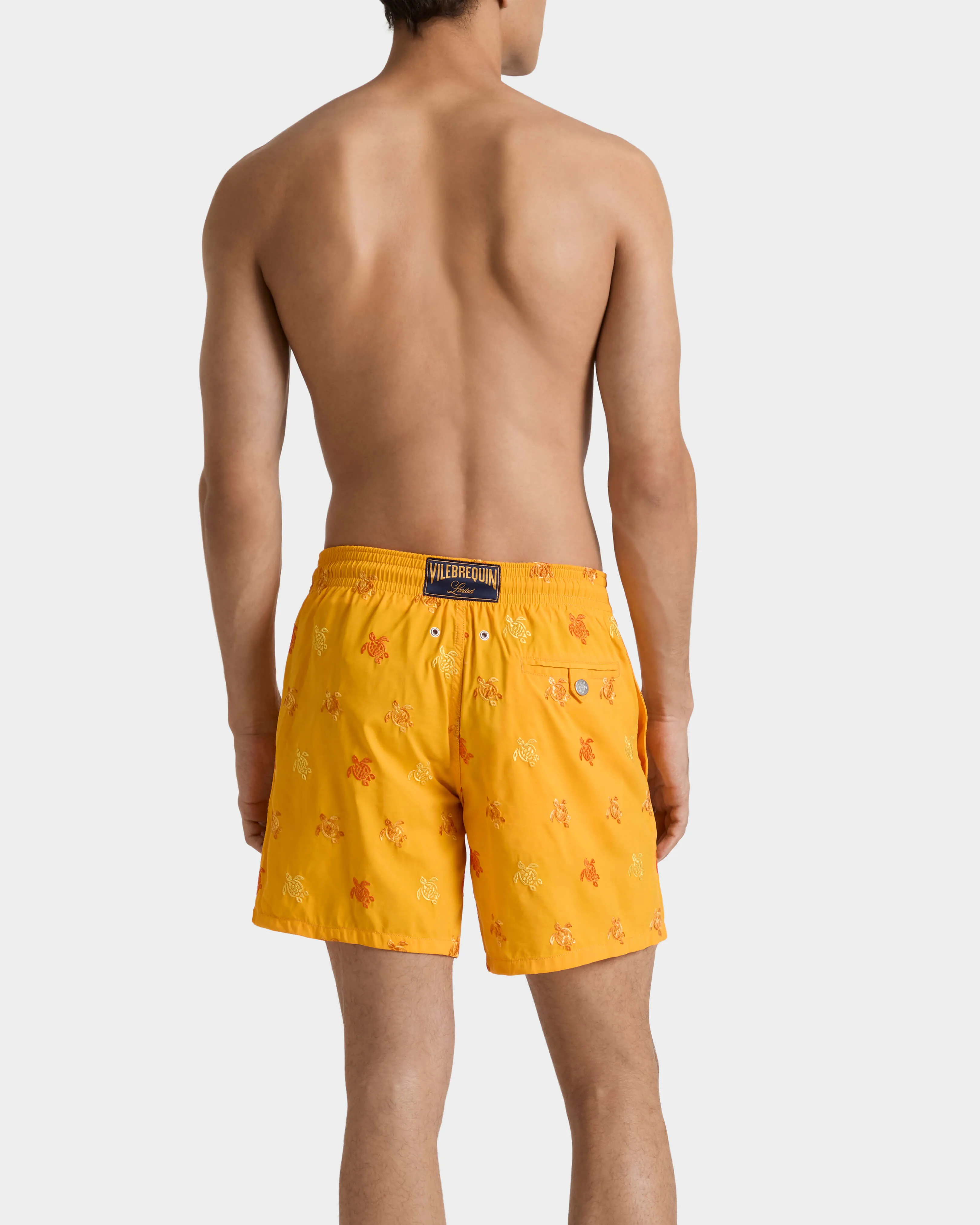 Vilebrequin - Herren-badeshorts Micro Tortues Diagonales Bestickt – Limitierte Auflage - Bademode - Mistral - Orange - Größe S – Bild 4