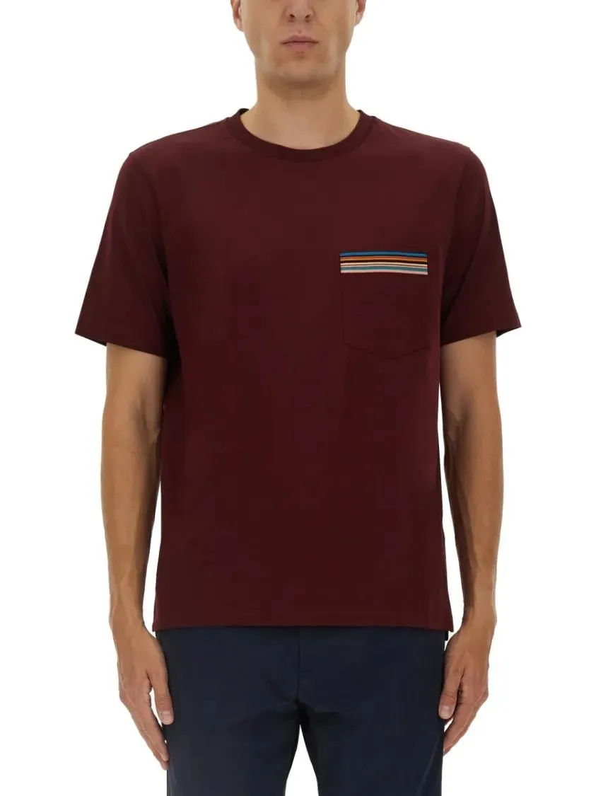 Paul Smith - Striped Pocket T-Shirt - Größe S - rot Paul Smith - Striped Pocket T-Shirt - Größe S - rot