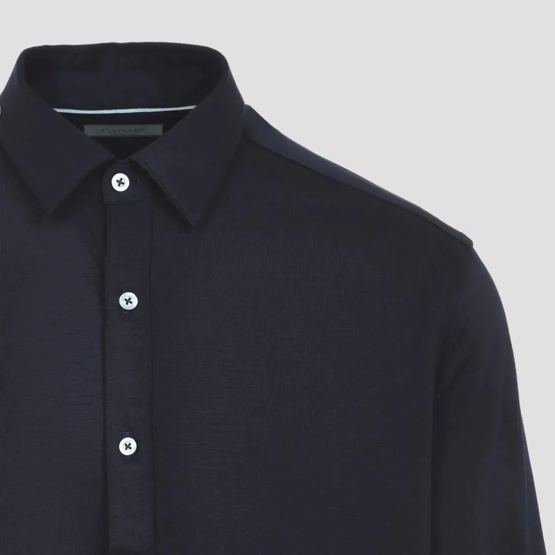 Canali - Pointed Collar Black Wool Formal Shirt - Größe XL - schwarz – Bild 2