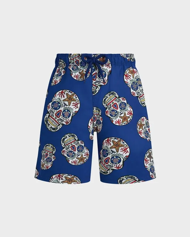 Vilebrequin - Boys Stretch Swim Shorts Día De Muertos - Bademode - Jirise - Blau - Größe 2 Vilebrequin - Boys Stretch Swim Shorts Día De Muertos - Bademode - Jirise - Blau - Größe 2