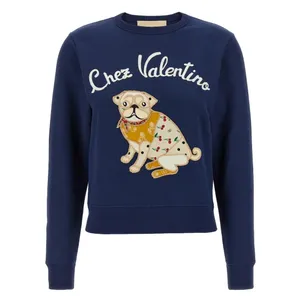 Valentino Garavani - Brushed Cotton Sweatshirt - Größe L - blau Valentino Garavani - Brushed Cotton Sweatshirt - Größe L - blau