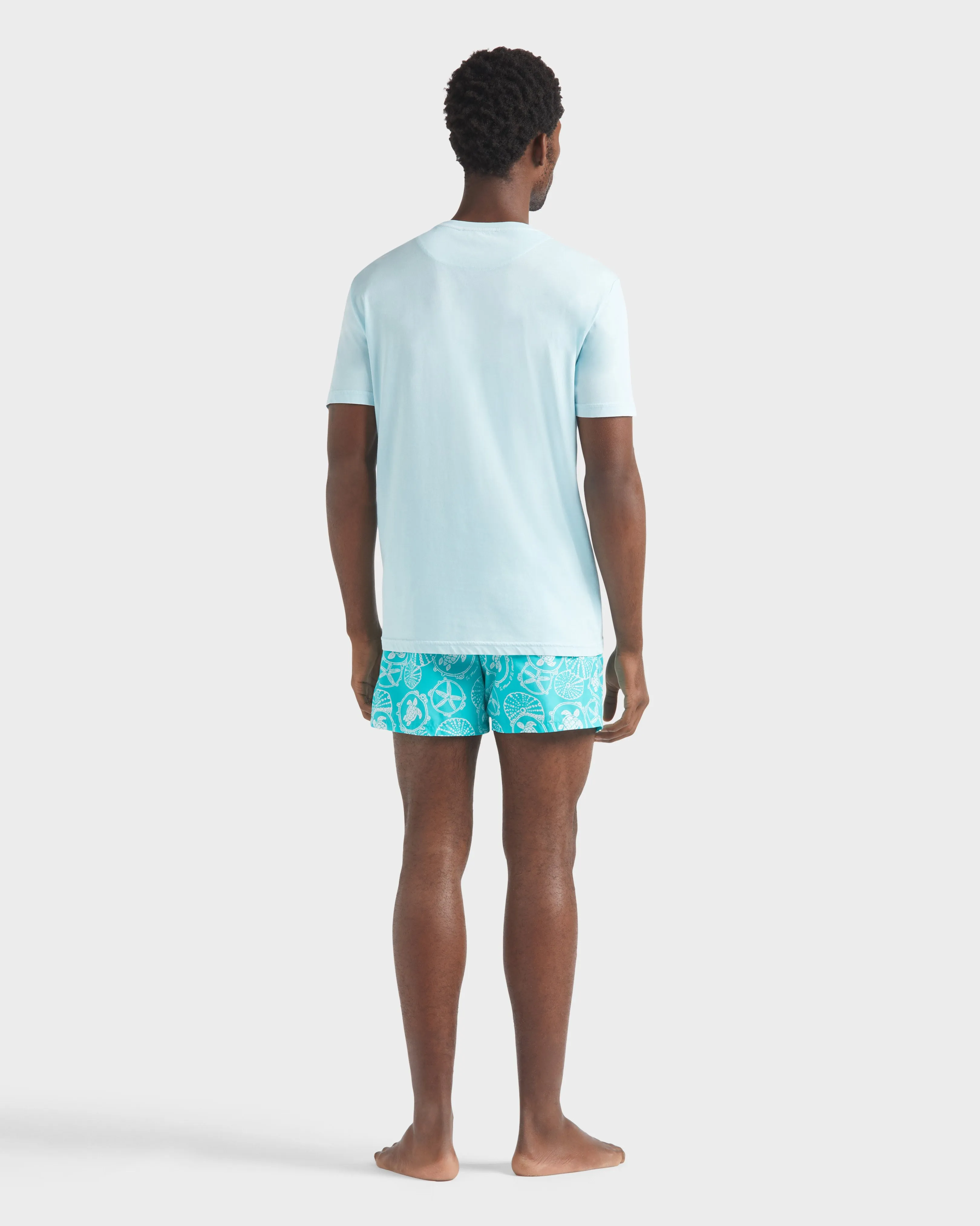 Vilebrequin - Solid T-shirt Aus Bio-baumwolle In Naturfarben Für Herren - T-shirt - Titan - Blau - Größe M – Bild 4