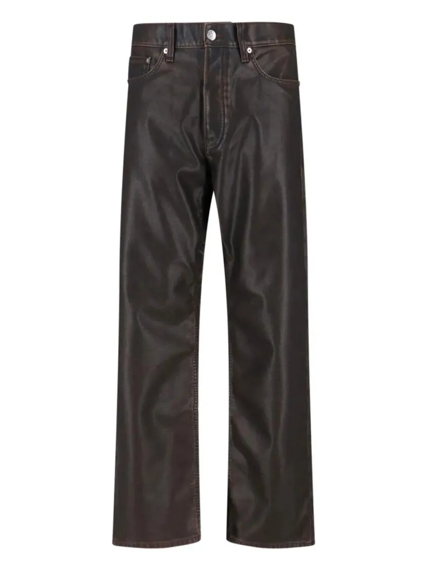 Sunflower - High-Waisted Brown Eco-Leather Straight-Leg Trouse - Größe 31 - schwarz Sunflower - High-Waisted Brown Eco-Leather Straight-Leg Trouse - Größe 31 - schwarz