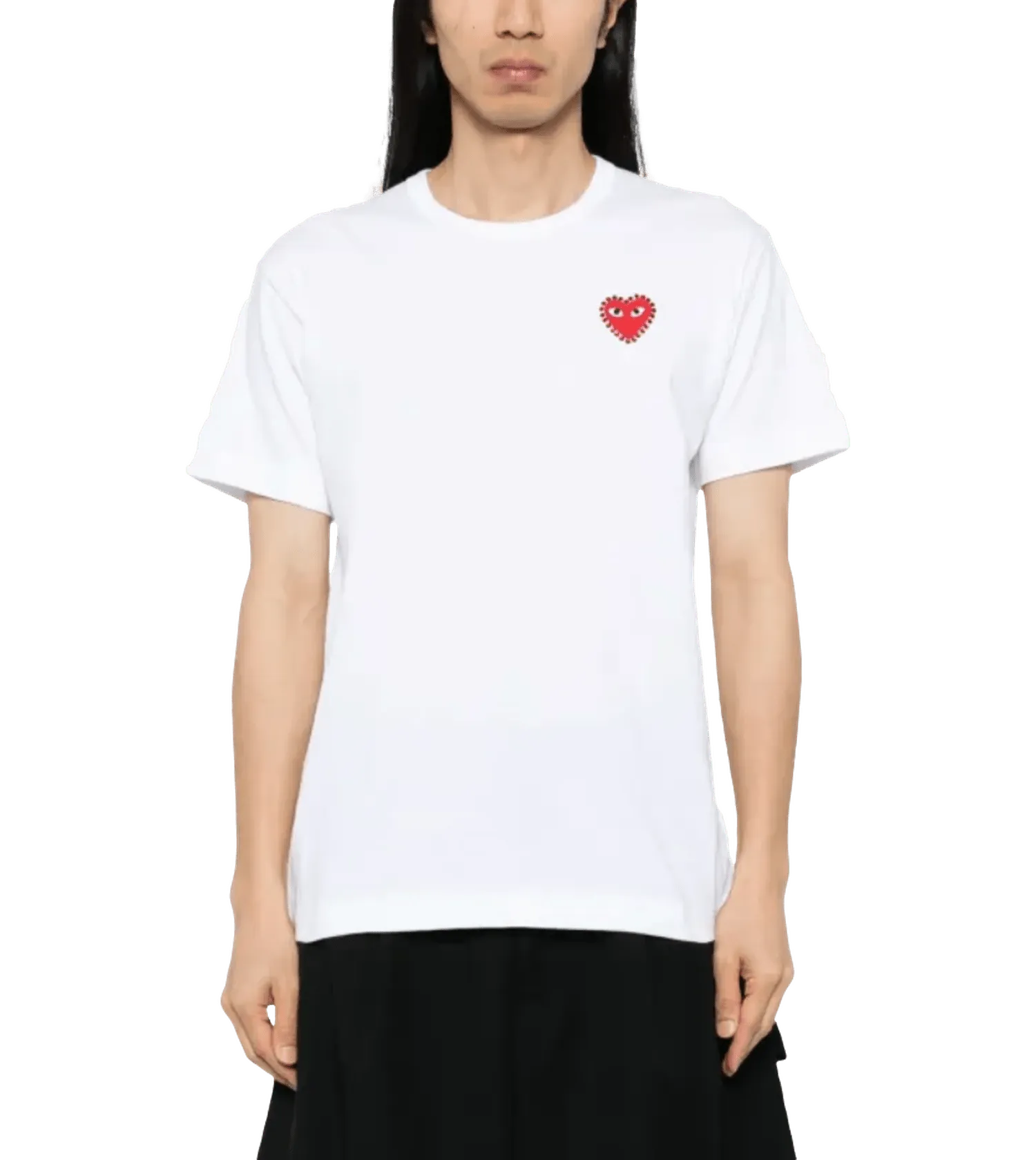 Comme des Garcons Play - T-Shirt mit Kristallverzierung - Größe XXL - weiß – Bild 3