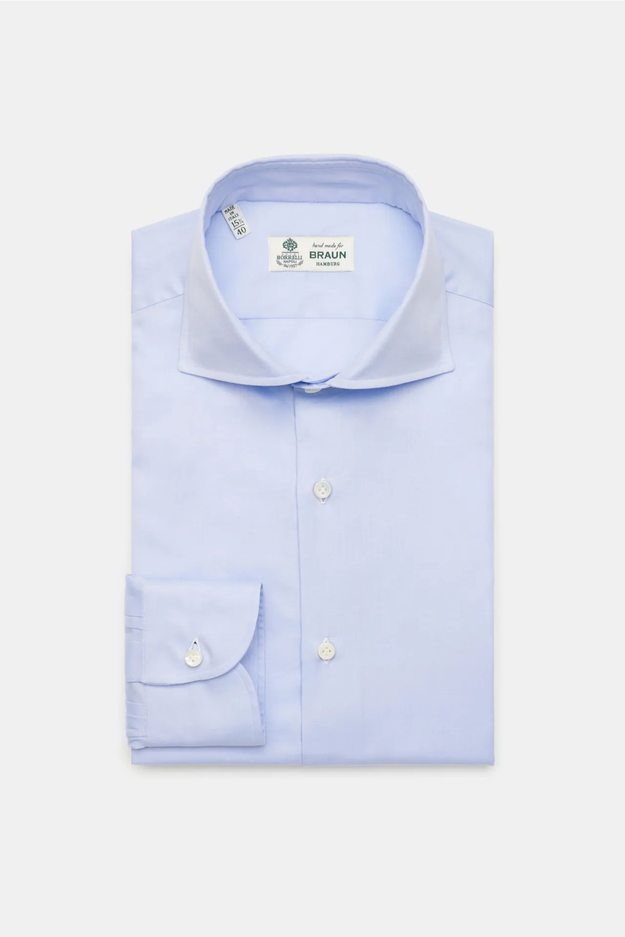Borrelli - Herren - Business Hemd %27Nando%27 Haifisch-Kragen hellblau Borrelli - Herren - Business Hemd %27Nando%27 Haifisch-Kragen hellblau