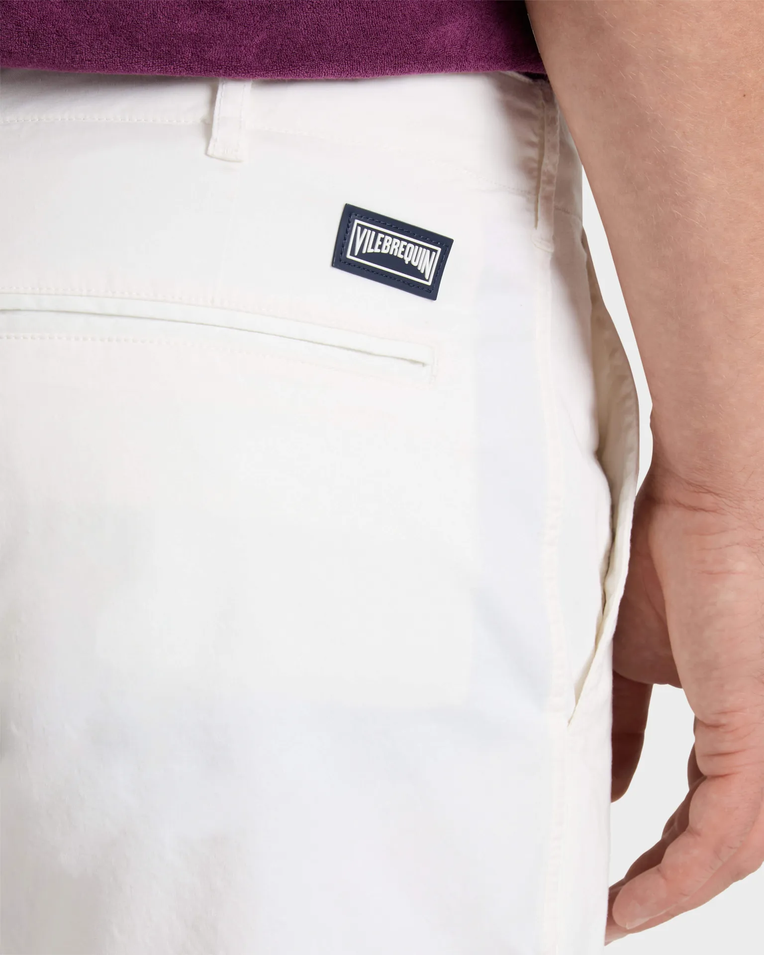 Vilebrequin - Men Satin Cotton Bermuda Shorts Solid - Bermuda - Belin - Weiss - Größe XXL – Bild 5