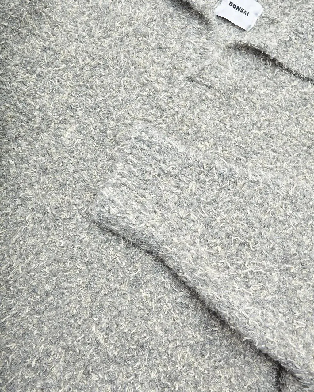 Bonsai - "Vrille" Sweater In Gray Cotton Blend Bouclé Effe - Größe S - grau – Bild 3