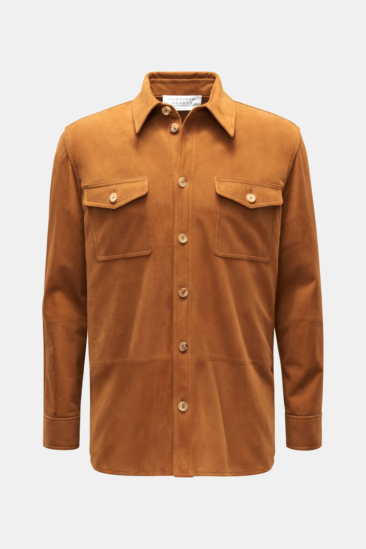Gabriela Hearst - Herren - Veloursleder-Overshirt %27Lucas%27 hellbraun Gabriela Hearst - Herren - Veloursleder-Overshirt %27Lucas%27 hellbraun
