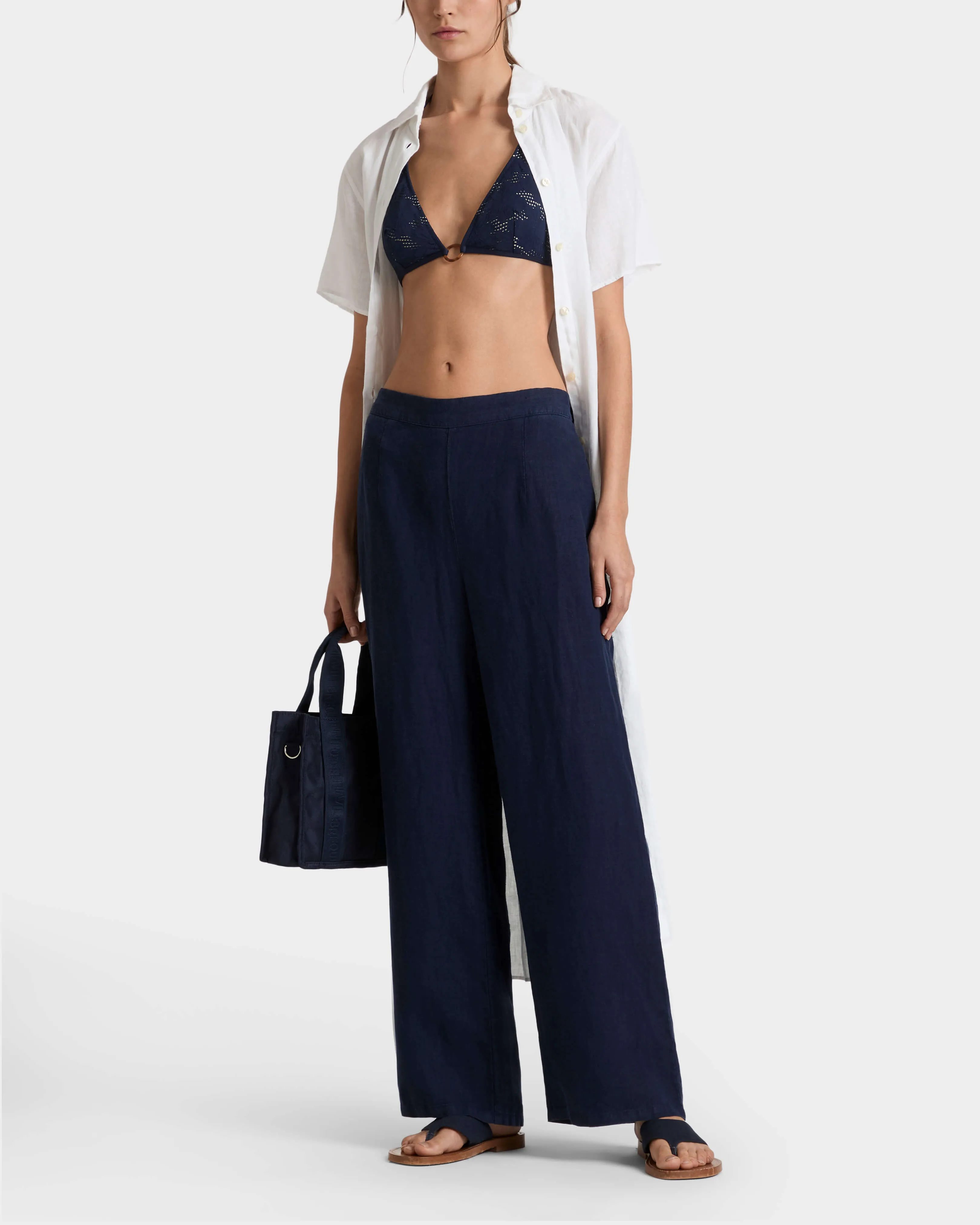 Vilebrequin - Solid Komfort-hose Aus Leinen Für Damen - Hose - Louizon - Blau - Größe L – Bild 3